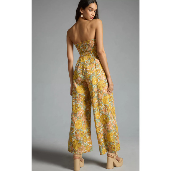 Faithfull Alegrias Floral Linen Jumpsuit - New Large - Picture 3 of 4